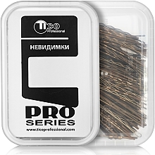 Wsuwki do włosów 70 mm, brązowe - Tico Professional — Zdjęcie N4