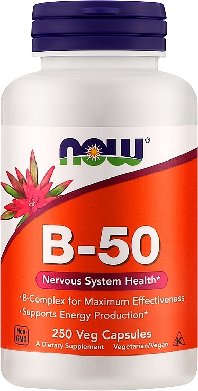 Witamina B-50 w kapsułkach - Now Foods Vitamin B-50 Capsules — Zdjęcie N1