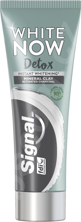 Wybielająca pasta do zębów z węglem aktywnym - Signal White Now Detox Toothpaste — Zdjęcie N1