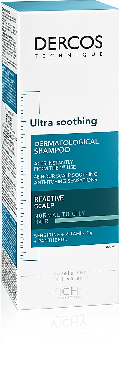 Szampon łagodzący do włosów normalnych i przetłuszczających się - Vichy Dercos Ultra Soothing Normal to Oil Hair Shampoo — Zdjęcie N2