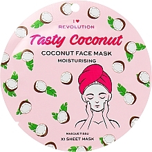 Kokosowa nawilżająca maska ​​w płachcie - I Heart Revolution Coconut Moisturising Printed Sheet Mask — Zdjęcie N1