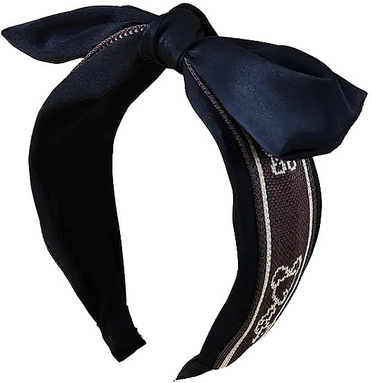 Opaska Turban, czarna z haftem - Ecarla — Zdjęcie N1