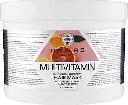 Kup Energetyzująca maska do włosów z kompleksem multiwitaminowym, ekstraktem z żeń-szenia i olejem z awokado - Dalas Cosmetics Multivitamin