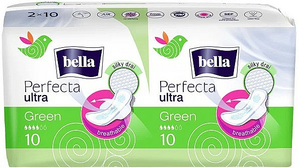 Podpaski Perfecta Ultra Green, 2x10 szt. - Bella — Zdjęcie N1