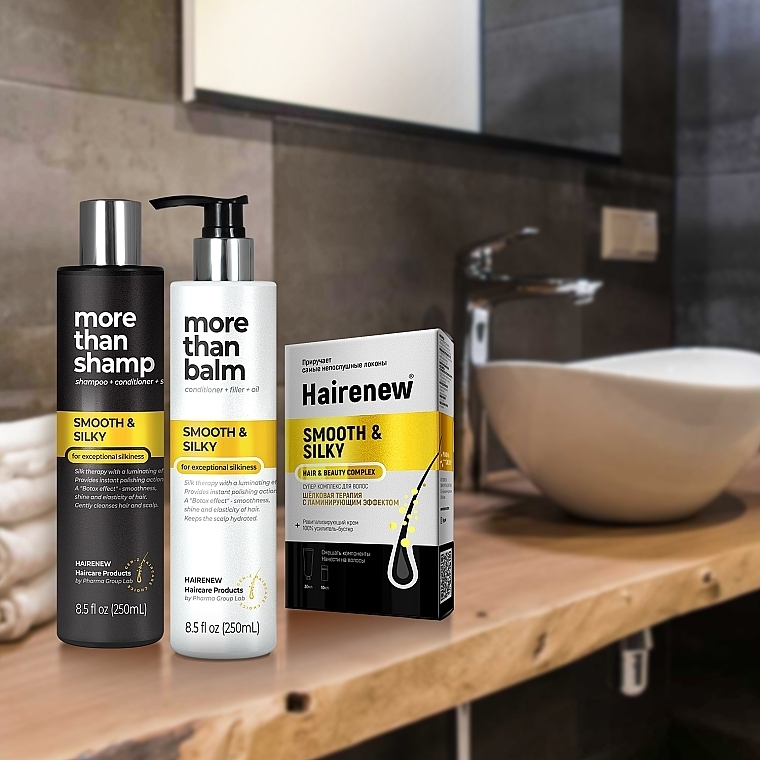 Laminujący szampon do włosów z jedwabiem - Hairenew Smooth & Silky Shampoo — Zdjęcie N4