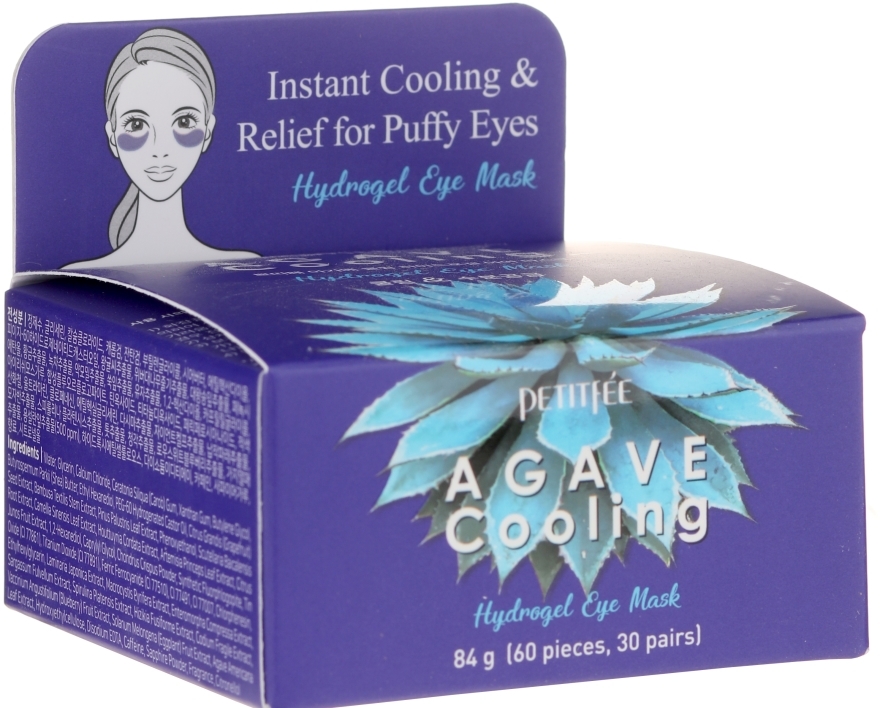 Hydrożelowe plastry pod oczy z wyciągiem z agawy - Petitfee & Koelf Agave Cooling Hydrogel Eye Mask — Zdjęcie N1