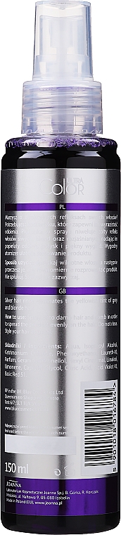Srebrna płukanka w sprayu do włosów siwych, blond i rozjaśnionych - Joanna Ultra Color System — Zdjęcie N2