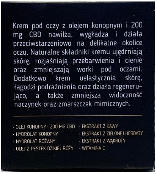 PRZECENA! Krem pod oczy z olejem konopnym i CBD - Cannamea * — Zdjęcie N4