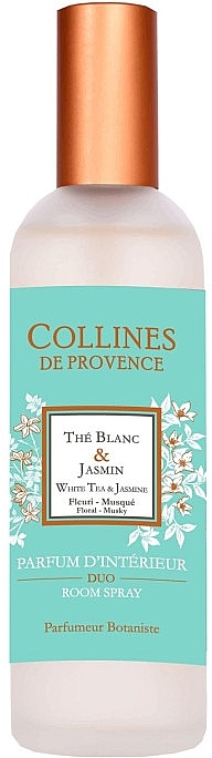 Spray do wnętrz Biała herbata i jaśmin - Collines de Provence White Tee&Jasmin Room Spray — Zdjęcie N1