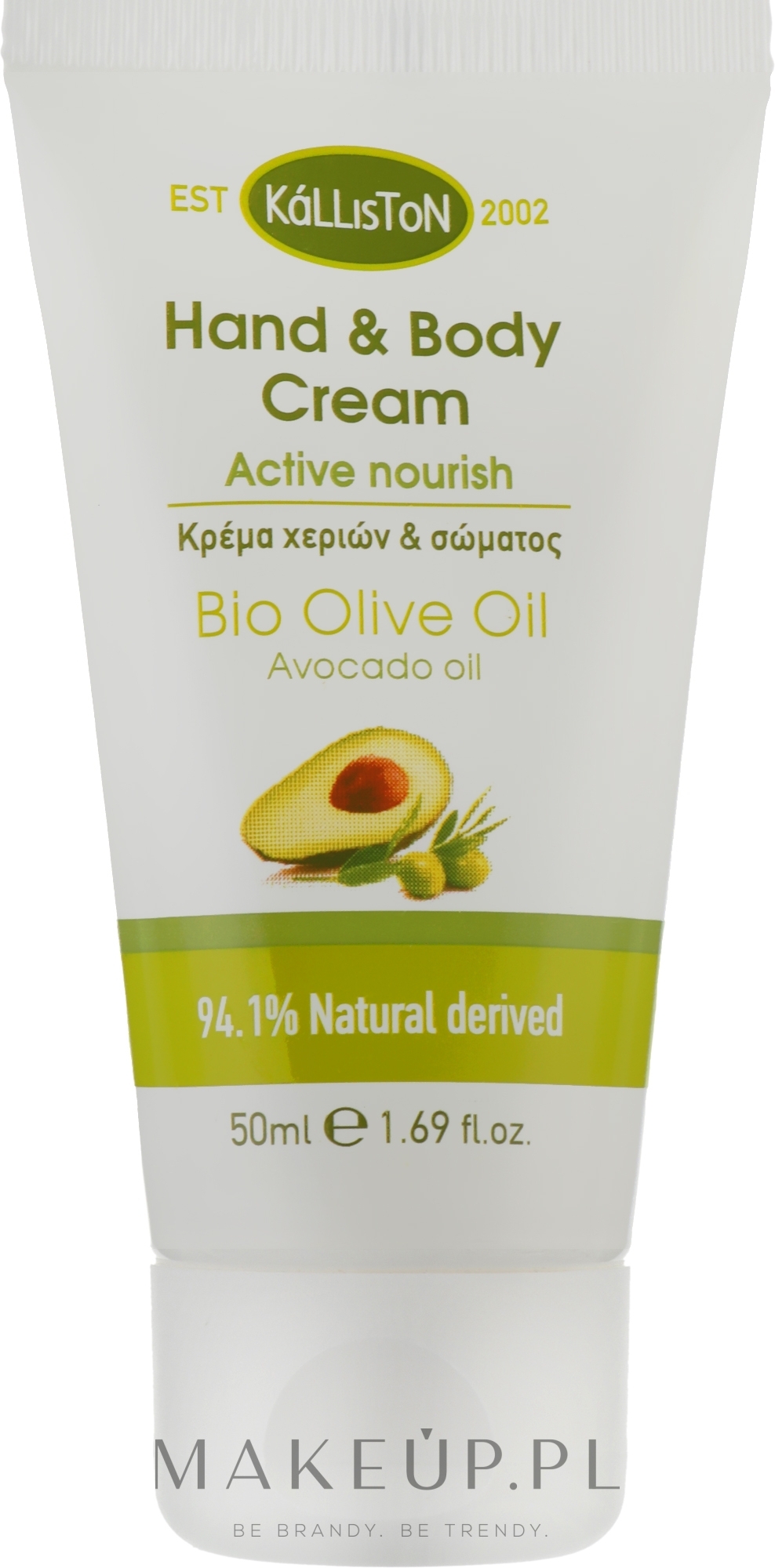 Antyoksydacyjny krem ​​do rąk i ciała z olejkiem z awokado - Kalliston Hand & Body Cream — Zdjęcie 50 ml