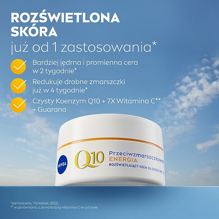 Przeciwzmarszczkowy krem na dzień - NIVEA Q10 Energy Anti-Wrinkle Day Cream SPF15 — Zdjęcie N3