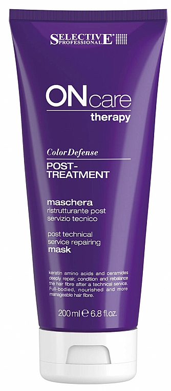 Rewitalizująca maska po chemicznej kuracji włosów - Selective Professional On Care Color Care Defense Post Treatment Mask — Zdjęcie N1