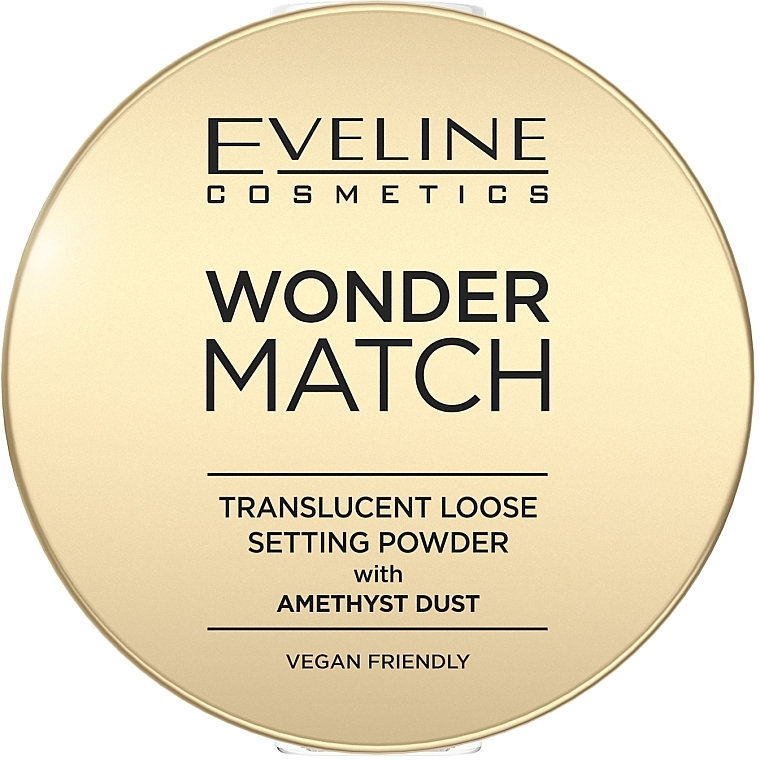 Utrwalający puder do twarzy z pyłkiem ametystowym - Eveline Cosmetics Wonder Match Translucent Loose Setting Powder With Amethyst Dust