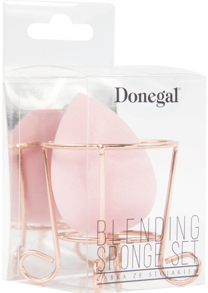 Gąbka do makijażu ze stojakiem, różowa - Donegal — Zdjęcie N1