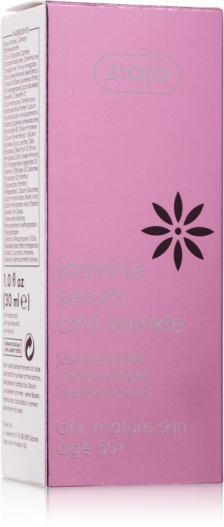 Jaśminowe serum przeciwzmarszczkowe pod oczy i na powieki 50+ - Ziaja Jasmine Serum Anti-Wrinkle — Zdjęcie N2