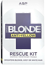 Zestaw - Affinage Salon Professional System Blonde Anti-Yellow Rescue Kit (sh/275ml + cond/275ml + mask/150ml) — Zdjęcie N1