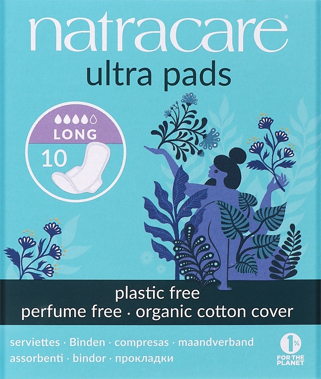 Podpaski ze skrzydełkami, 10 szt. - Natracare Ultra Pads Long — Zdjęcie N1