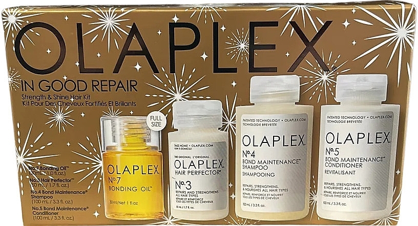 Zestaw wzmacniający i nabłyszczający włosy - Olaplex In Good Repair Strength & Shine Hair Kit (shm/100ml + con/100ml + elixir/50ml + oil/30ml) — Zdjęcie N1