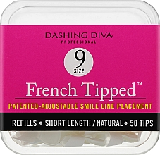 Tipsy krótkie naturalne French - Dashing Diva French Wrap 50 Tips (Size 9) — Zdjęcie N1