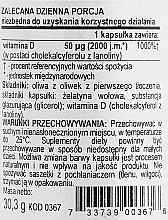 Kapsułki żelatynowe Witamina D3 - Now Foods Vitamin D3 2000 IU — Zdjęcie N3