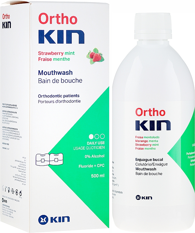 Płyn do płukania jamy ustnej - Kin Ortho Strawberry Mint Mouthwash — Zdjęcie N1