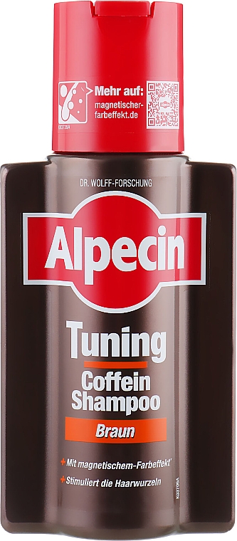 Szampon do tonizowania pierwszych siwych włosów - Alpecin Tuning Coffein Shampoo Braun — Zdjęcie N1