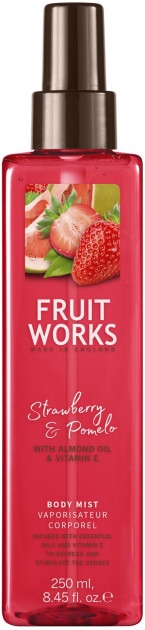 Mgiełka do ciała z olejem migdałowym i witaminą E Truskawka i pomelo - Grace Cole Fruit Works Body Mist Strawberry & Pomelo