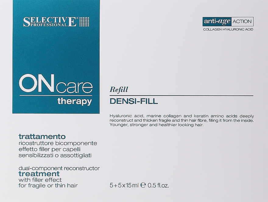 Profesjonalny filler dwuskładnikowy do włosów - Selective Professional Densi-Fill Treatment — Zdjęcie N1
