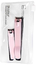 Zestaw, różowy - IDC Institute Nail Clipper Set (n/clipper/2pcs) — Zdjęcie N1