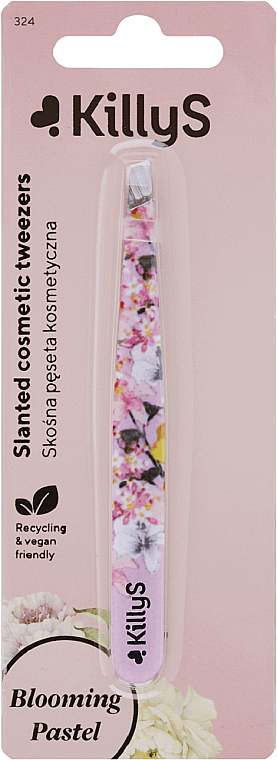 Pęseta kosmetyczna, skośna - KillyS Blooming Pastel Cosmetic Tweezers  — Zdjęcie N1