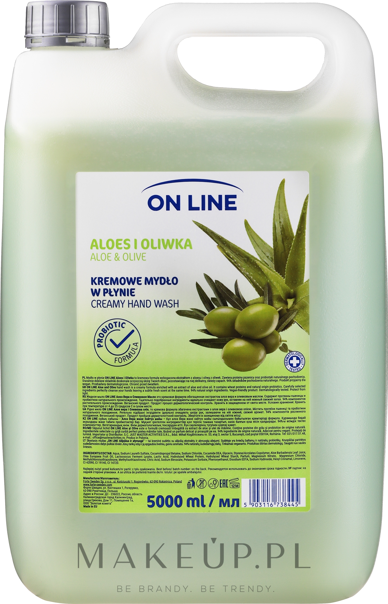 Mydło w płynie do rąk Aloes i oliwka - On Line — Zdjęcie 5000 ml
