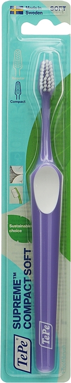 Szczoteczka do zębów Supreme Compact Soft, miękka, fioletowa - TePe Comfort Toothbrush — Zdjęcie N1