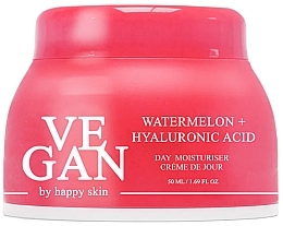 Odświeżający krem do twarzy z arbuzem - Vegan By Happy Skin Watermelon + Hyaluronic Acid Day Moisturiser — Zdjęcie N2