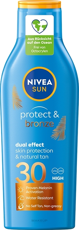 Ochronny balsam do ciała aktywujący opaleniznę SPF 30 - NIVEA SUN Protect & Bronze Sun Lotion — Zdjęcie 200 ml