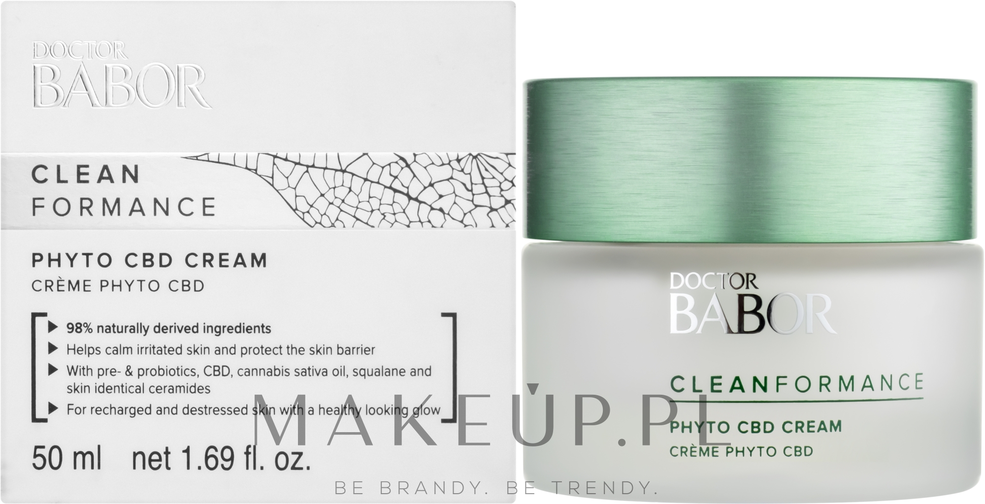 Rozświetlający krem do twarzy do skóry wrażliwej, skłonnej do podrażnień - Babor Doctor Babor Clean Formance Phyto CBD Cream — Zdjęcie 50 ml
