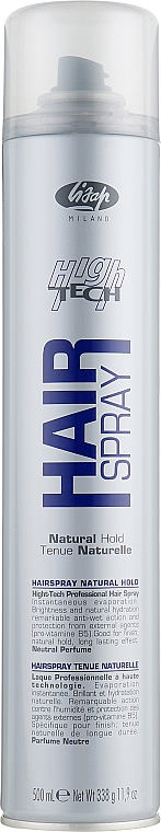 Naturalnie utrwalający lakier do włosów - Lisap High Tech Hair Spray Natural Hold