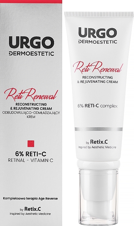 Odbudowujaco odmladzajacy krem ​​do twarzy - Urgo Dermoestetic Reti Renewal Reconstructing & Rejuvenating Cream 6% Reti-C  — Zdjęcie N2