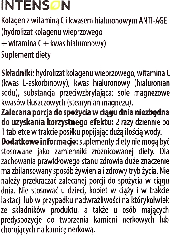 Kolagen morski + hialuron + wit. C - Intenson Anti-Age — Zdjęcie N2