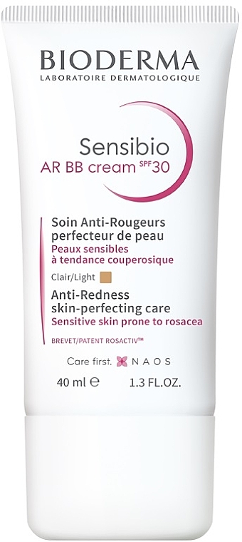 Krem BB do skóry z problemami naczynkowymi SPF 30+ - Bioderma Sensibio AR BB Cream