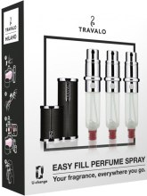 Zestaw napełnialnych flakonów na perfumy - Travalo Milano Black Set (atomiser/3x5ml + case) — Zdjęcie N2