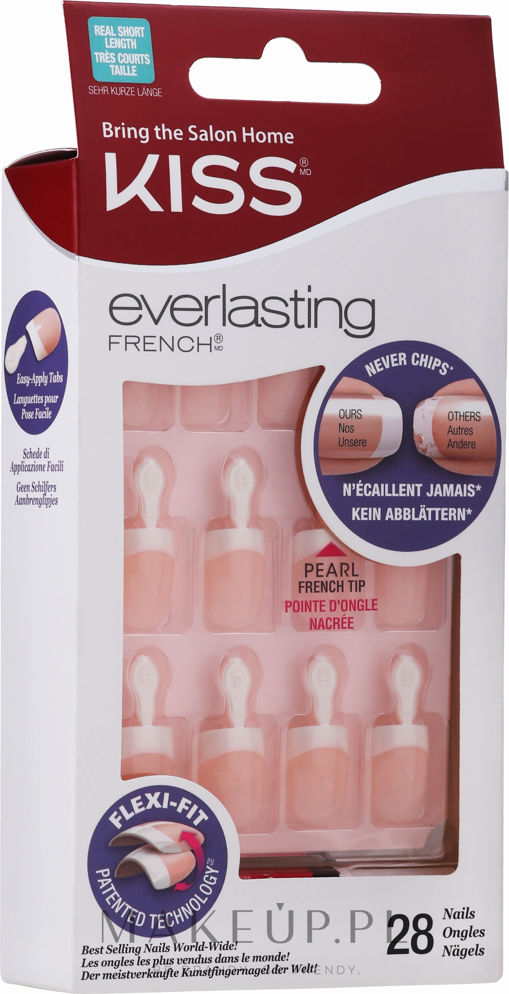 Sztuczne paznokcie Ultratrwały french manicure - Kiss Everlasting French Nail Kit — Zdjęcie 28 szt.