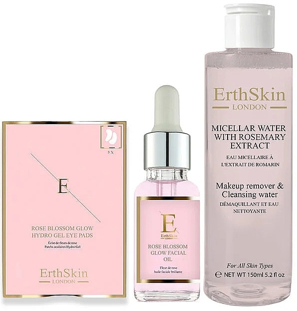 Zestaw - ErthSkin London Rose Blossom (micell/water/150 ml + f/oil/30 ml + eye/pads/10 pcs) — Zdjęcie N1