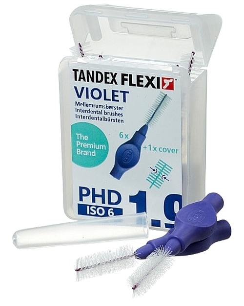 Szczoteczki międzyzębowe 1,2 mm, fioletowe, 6 szt. - Tandex Flexi Medium — Zdjęcie N1