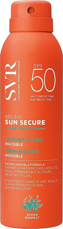 Spray przeciwsłoneczny do ciała SPF 50 - SVR Sun Secure Biodegradable Spf50 — Zdjęcie N1
