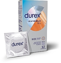 Kup Prezerwatywy lateksowe z silikonowym smarem „Ultra-cienki” większy rozmiar (szerszy), 12 szt. - Durex Invisible XL