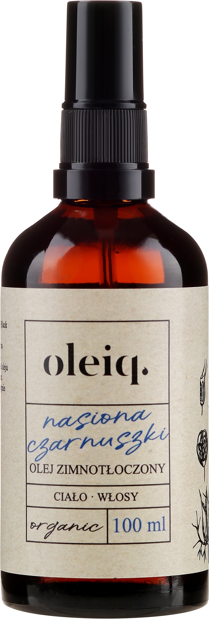 Olej z nasion czarnuszki do ciała i włosów - Oleiq — Zdjęcie 100 ml