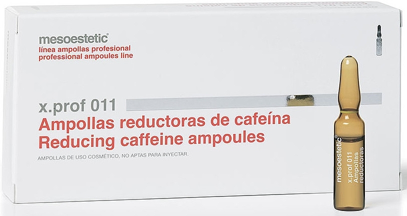 Preparat do mezoterapii kofeinowej do leczenia cellulitu - Mesoestetic X.prof 011 Caffeine — Zdjęcie N2