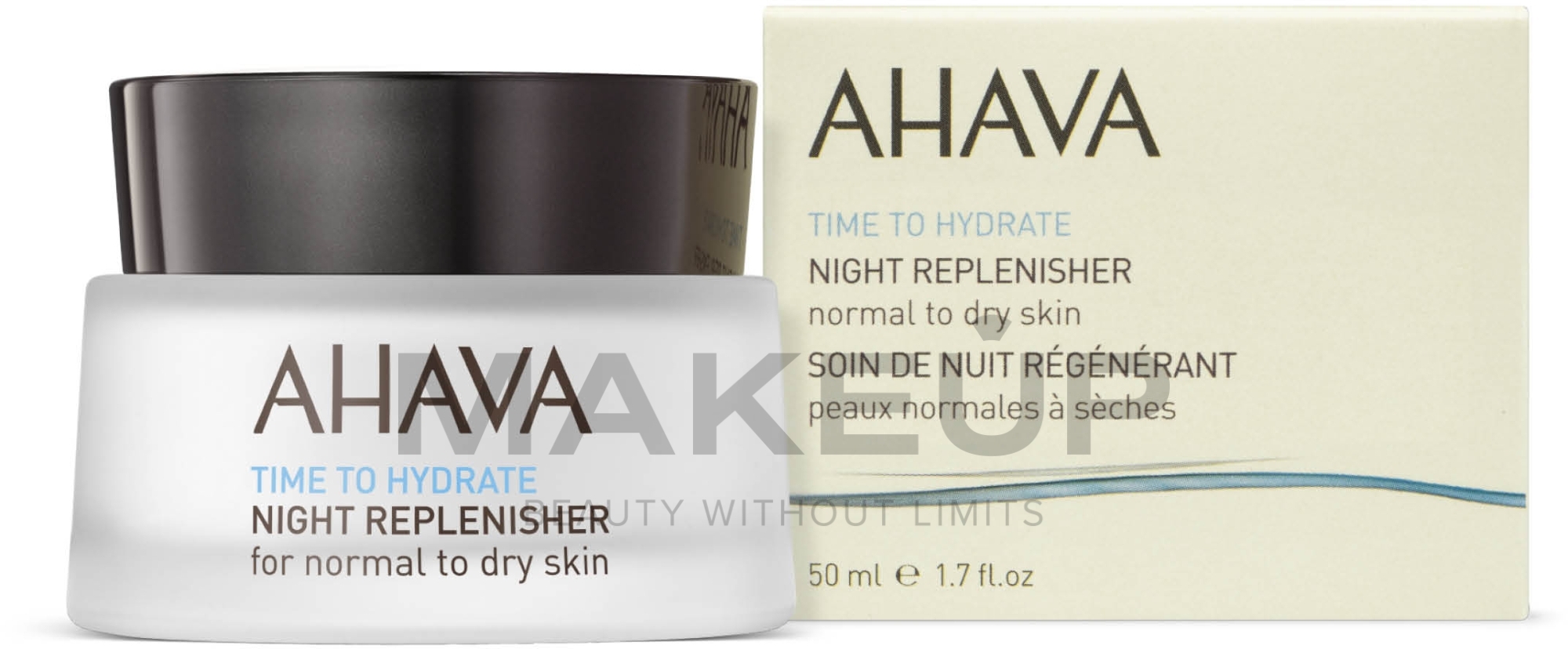 Nawilżający krem na noc do cery normalnej i suchej - Ahava Time To Hydrate Night Replenisher Normal to Dry Skin — Zdjęcie 50 ml