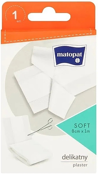 Medyczny plaster opatrunkowy, 8 cm x 1 m - Matopat Soft — Zdjęcie N1