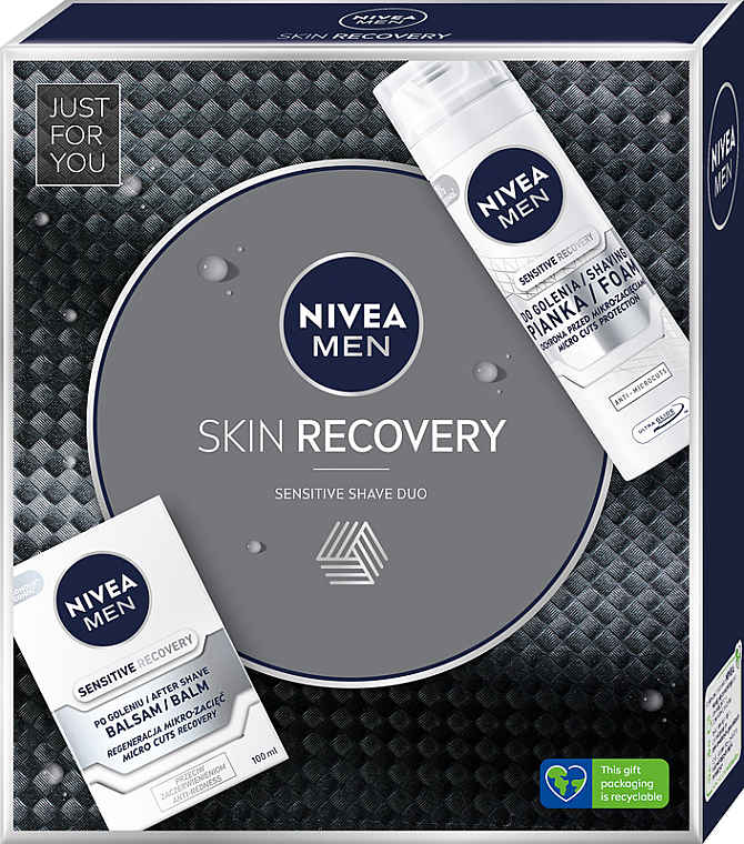 Zestaw - NIVEA MEN Skin Recovery (sh/foam/200ml + ash/balm/100ml) — Zdjęcie N1